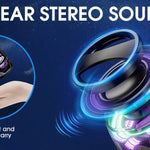 Outdoor Magnetic Bluetooth Speaker Wireless Portable Mini Travel Stereo Speaker with RGB Color Light and Phone Holder for Ios